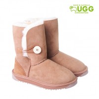  Ever Australia Sheepskin UGG 短款单扣雪地靴 栗色